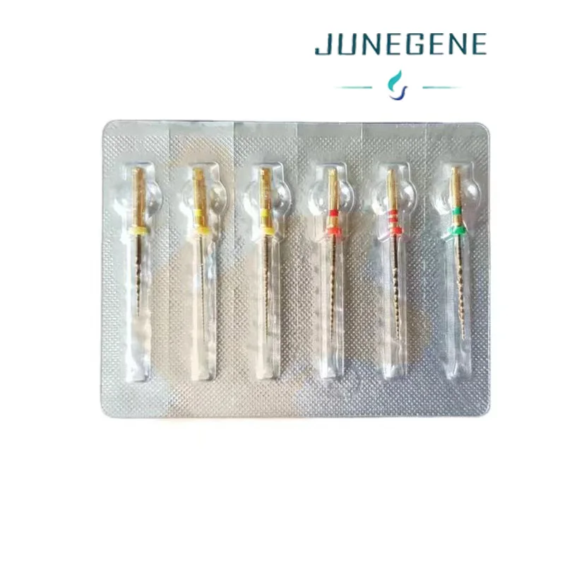 Neutral dental machine with large tapered gold reamer pin nickel-titanium root canal file with heat activated file dental tools