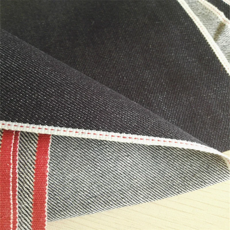 18 OZ plain edge denim fabric wholesale price  for jeans
