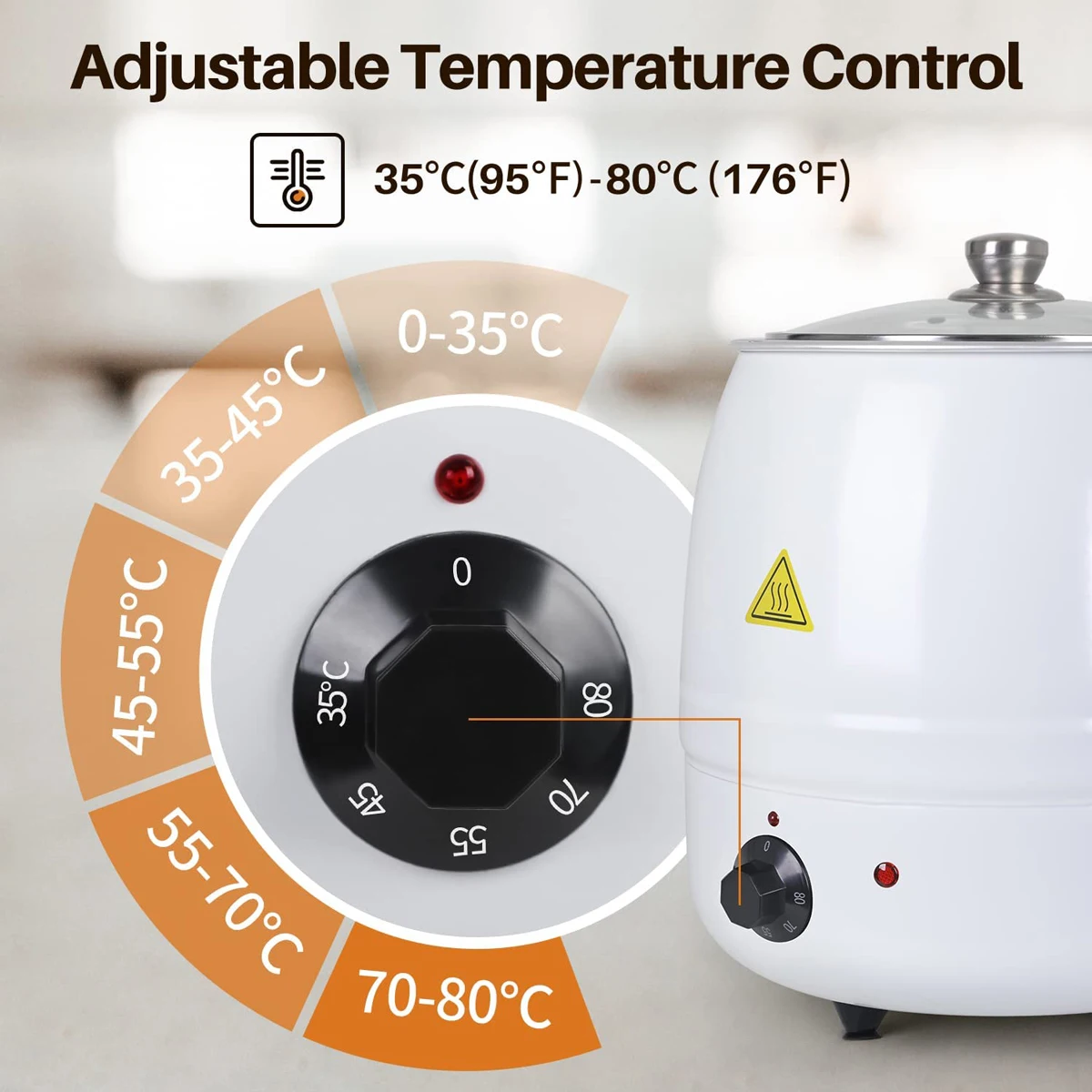 Dontalen Professional Electric Paraffin Heater Stainless Steel Wax Warmer Kit Multi-Purpose for Decorative Wax Blocks and Warmer