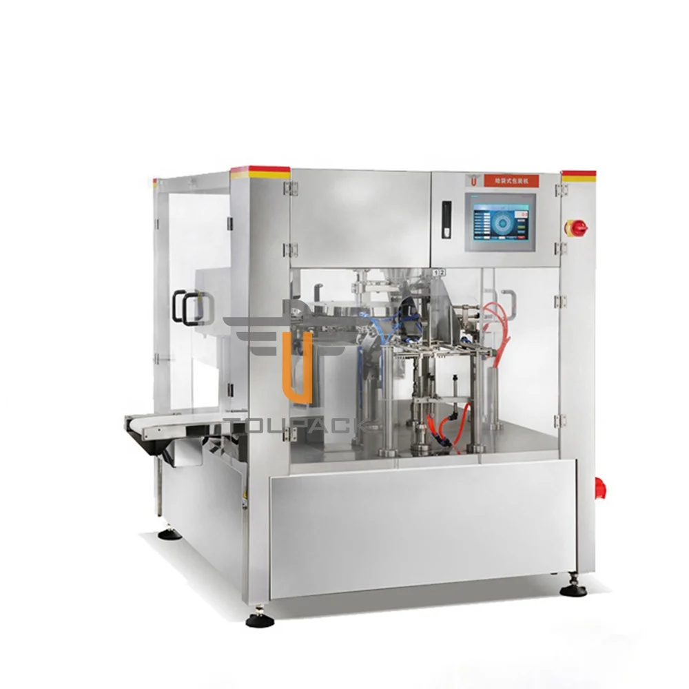 Automatic high speed multihead weigher Vacuum Rotary Bag Packing Machine For Snacks Food Packaging