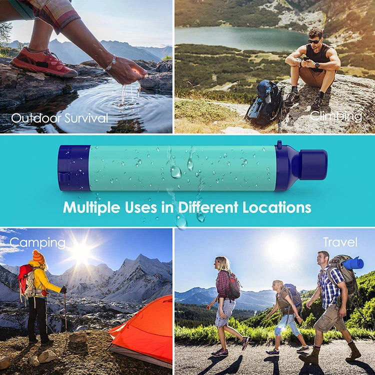 New mini Bottle water Filter straw outdoor Water Filtration System Portable camping Water Purifier