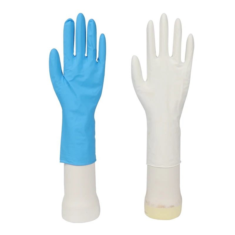 CE 9inch disposable hospital medical white protection latex powder free examination gloves for Europe