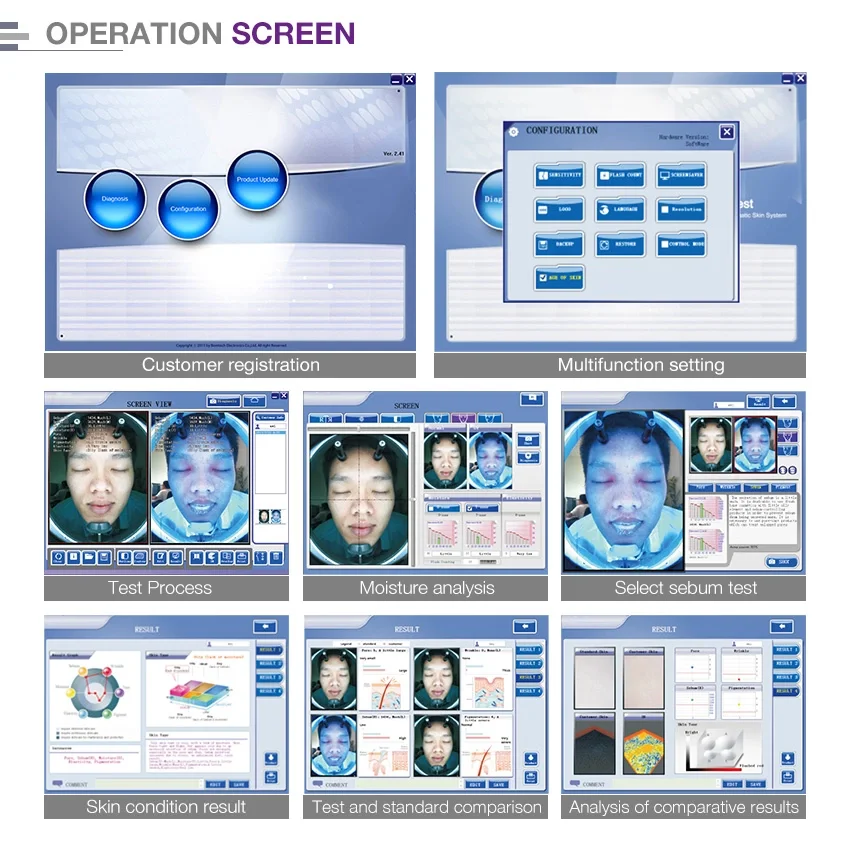 New trend high resolution magic mirror 8 spectrum digital analyzer digital skins detector