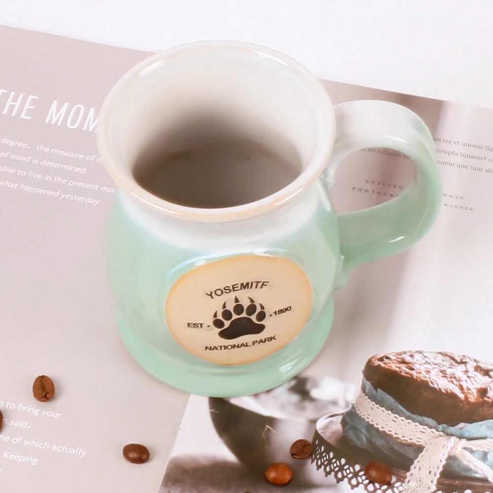 High Quality Custom Wholesale Big Coffee Large Ceramic Huge Beer Mug Fat Milk Coffee Long Mug For Office Home Bar restaurant use