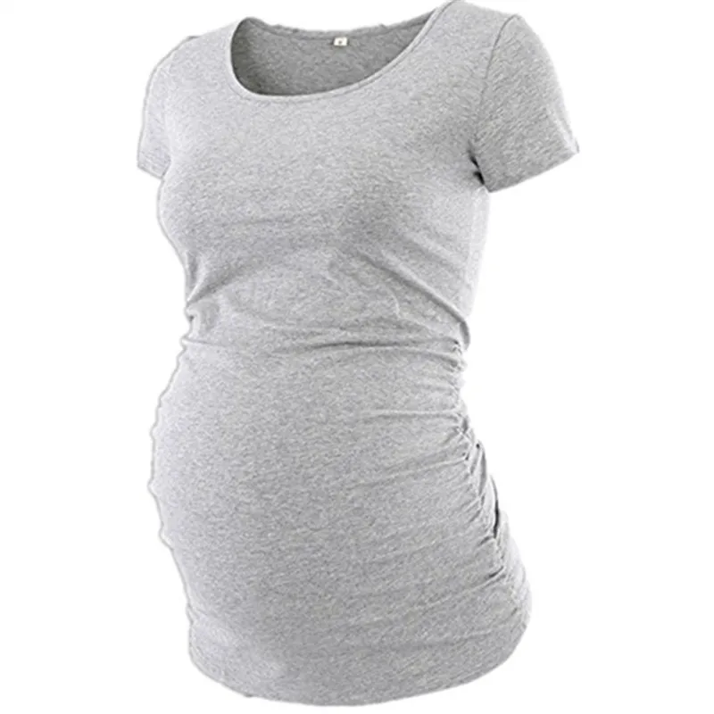 Maternity Casual T Shirt Breastfeeding Clothes Pure Colour Short Sleeve Nursing Top Casual Pregnant Tshirt Dropshipping