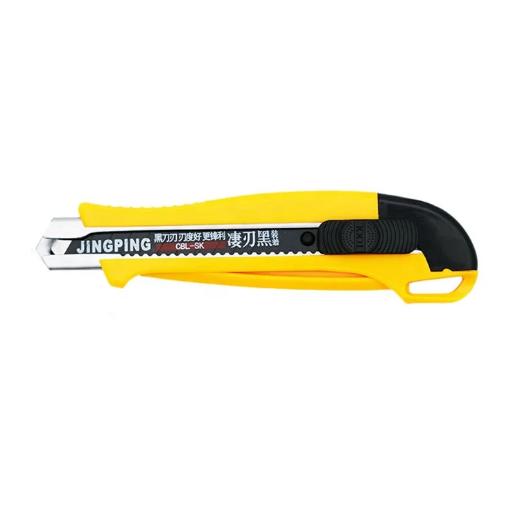 YTH TPR Handle Stainless Steel Black Blade Office Cutting Paper Art Utility Knife