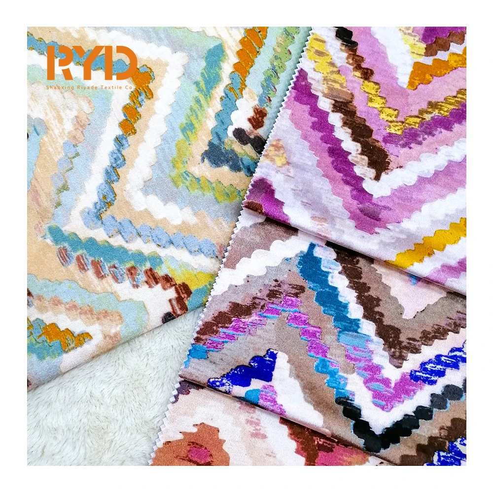 digital printing knitting Italy velvet Holland velvet polyester sofa fabric classic design fabric painting