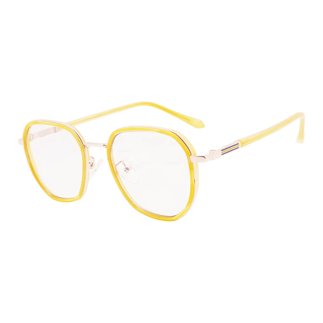 Fashionable TR90 Square Spectacle Frames Anti Blue Light Blocking Eyeglasses Pink Gold Eye Glasses Frames for Men Women UV400