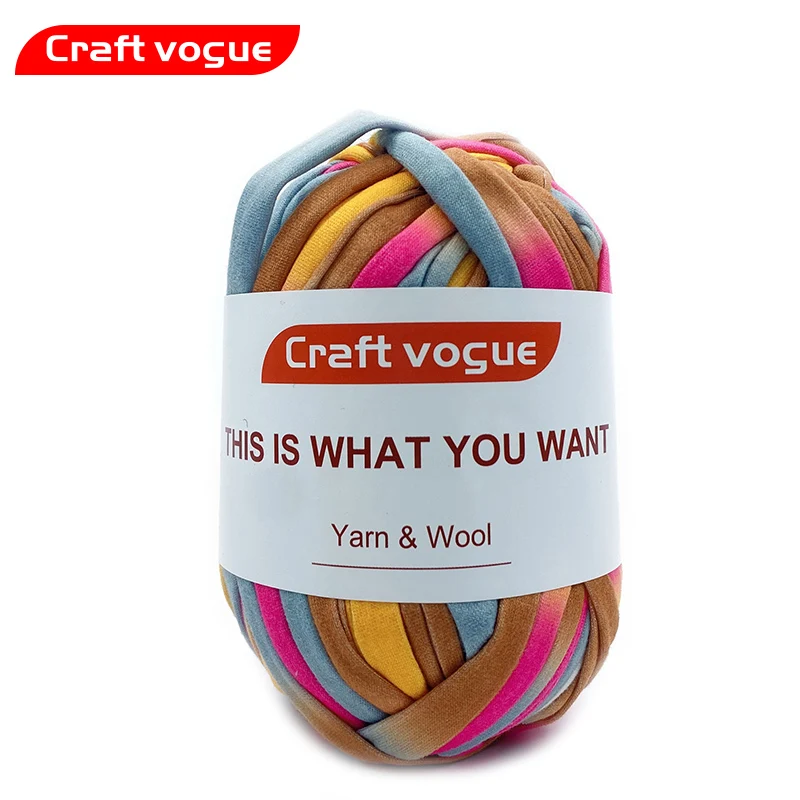 Хлопковая вязальная толстая футболка Craft Vogue от поставщика тканевая линия для вязания крючком пряжа сумок ручной работы
