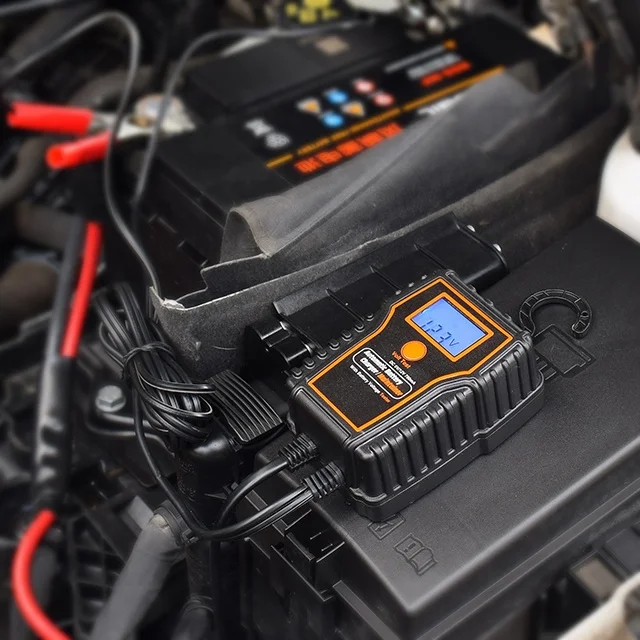 Portable Car Motorcycle Lawn Mower Maintainer 12V 1A Smart Automatic Trickle Charger for Flooded Gel Agm Lead Acid Batteries