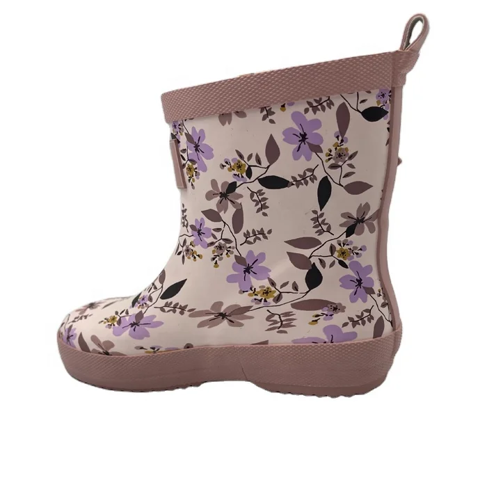 Детские резиновые сапоги с цветочным рисунком, водонепроницаемые, под заказ