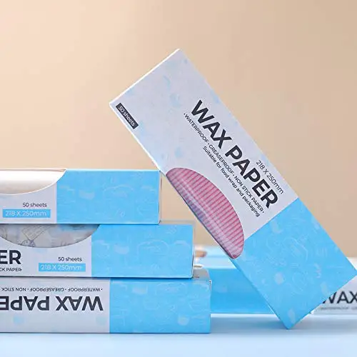 Factory direct sale customized greaseproof  size:9.8x8.58 inch wax burger wrapping paper for kitchen