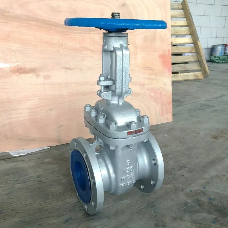GATE VALVE, 150LBS,FLANGED END, RF, ANSI B16.1 BODY:ASTM A-216 WCB, STEM: ASTM A276 410  BODY (CASTED) COLOR SILVER RAL9006