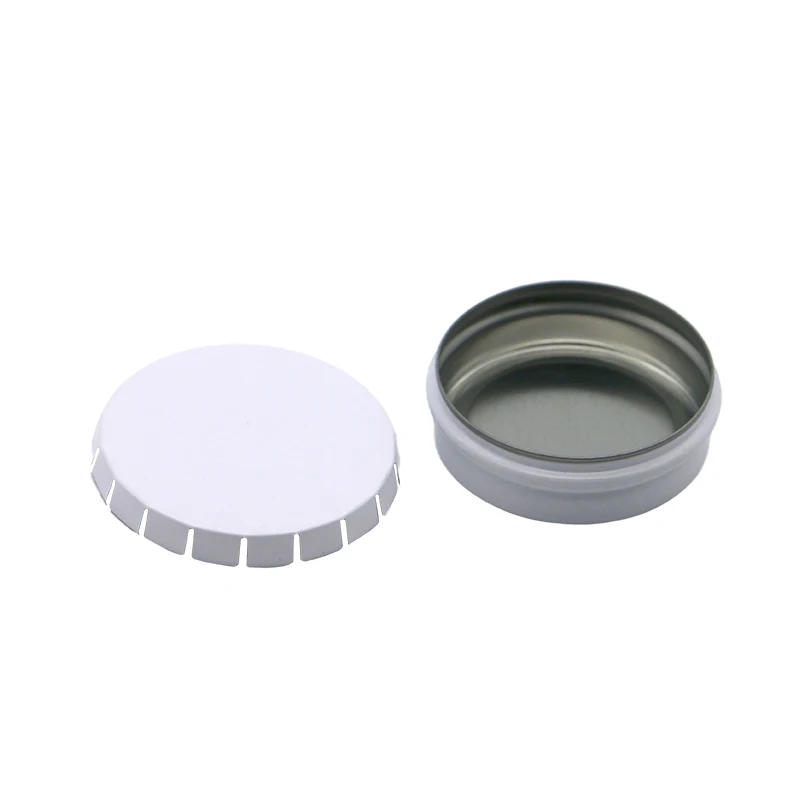 Factory Wholesale Black Silver Round Mint Cosmetic Containers Solid Perfume Lip Balm Click Clack Tin Box Aluminum box