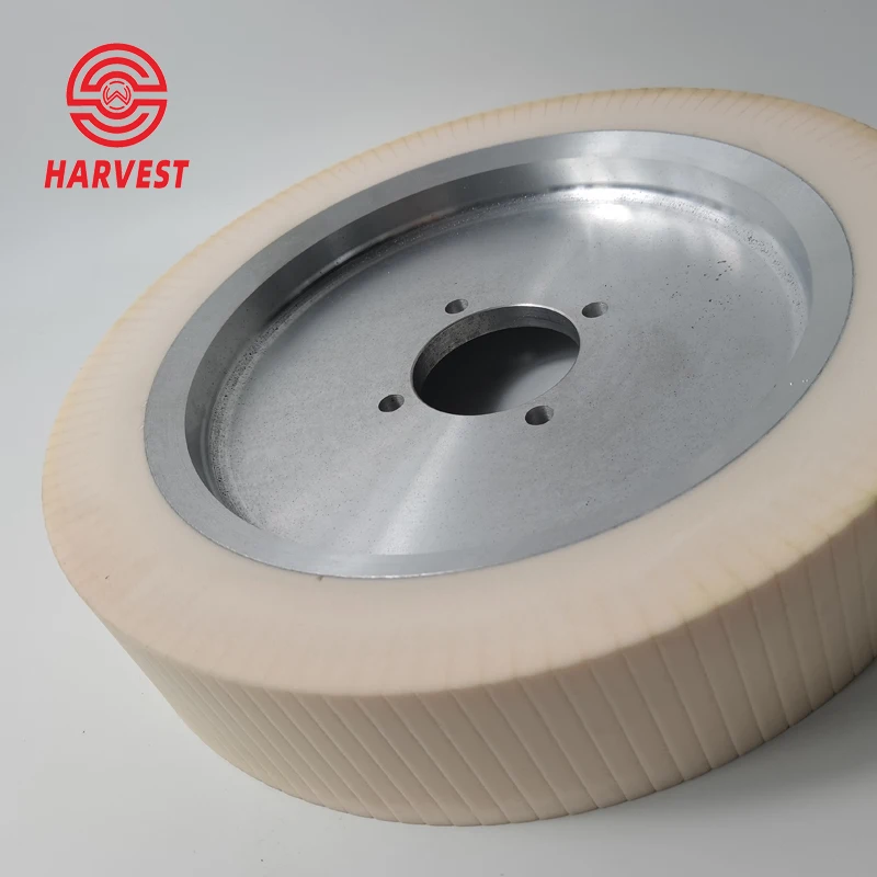 contact wheel grooved tyre on aluminium core use polyurethane materials have quick heat dissipation for grinding belt