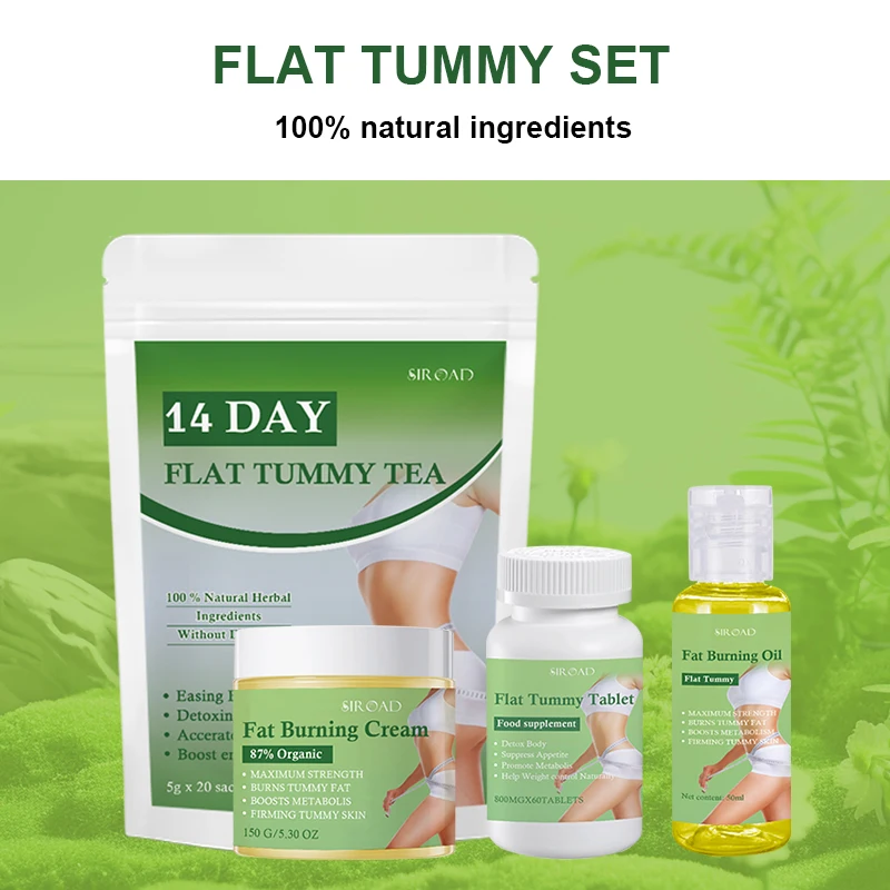 14 Days Burning Organic Body Slim Cream Arms Weight Loss Health Tea Anti Cellulite Flat Tummy Gummies Weight Loss Slimming Set