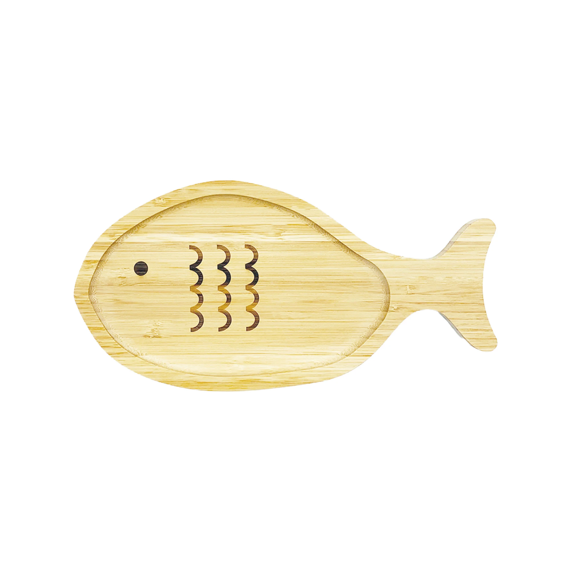 2 Pcs Bamboo Dog Bone Shape Food Tray Baby Bamboo Plate Set Snack Feeding Plates Set For Party Children