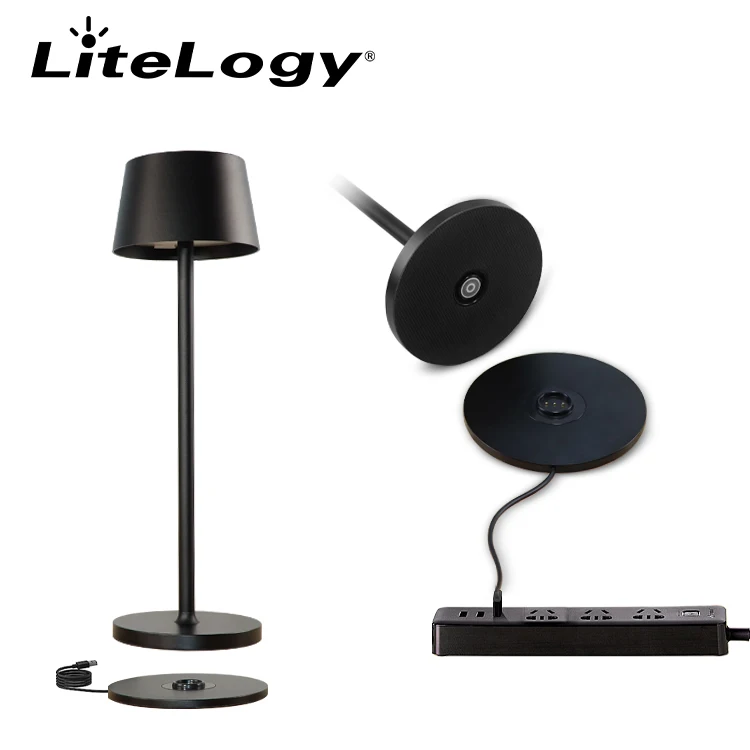Modern LED Cordless Table Lamp Rechargeable Battery Aluminum IP54 Waterproof Dimmable Desk Charging Dock Station Lamp