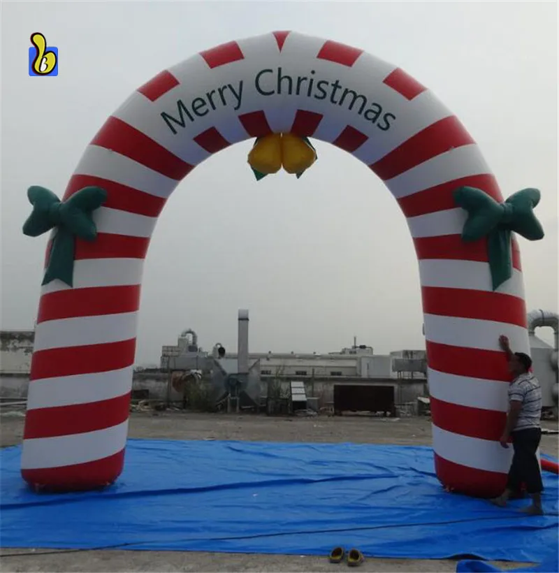 Large Candy Cane Christmas Inflatable Arch for Decoration