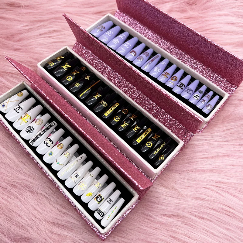 OEM faux ongle gel nail kit artificial extension press on finger nails tips false nails