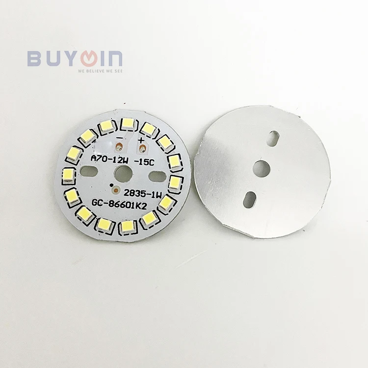 DC12V Led pcb plate Manufacture China SMD2835 12W Led bulb raw materials Round type Led aluminum pcb