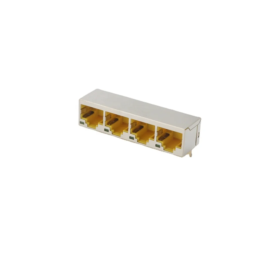 RJ45 Jack Female Socket Network Ethernet Connectors/186/1X1/SHIELD/FU/YELLOW/8P8C