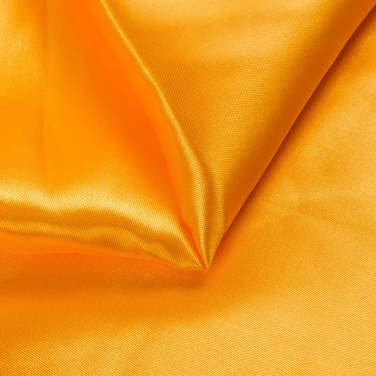 fashionable fabric in stock shiny blue color satin fabric for women