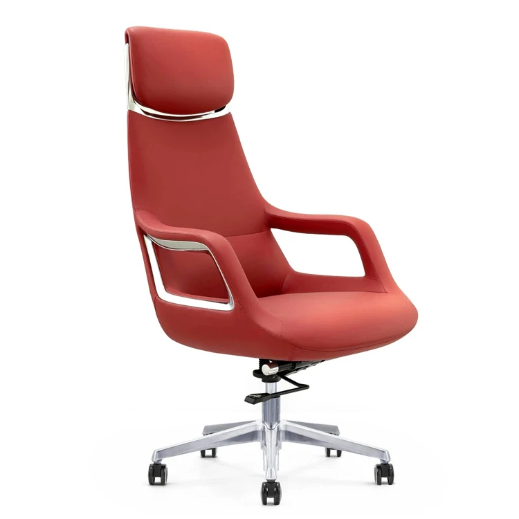 China Manufacture Luxury Adjustable Headrest Genuine Leather Ergonomic Office Chair Boss Executive Workplace Lifting Chairs