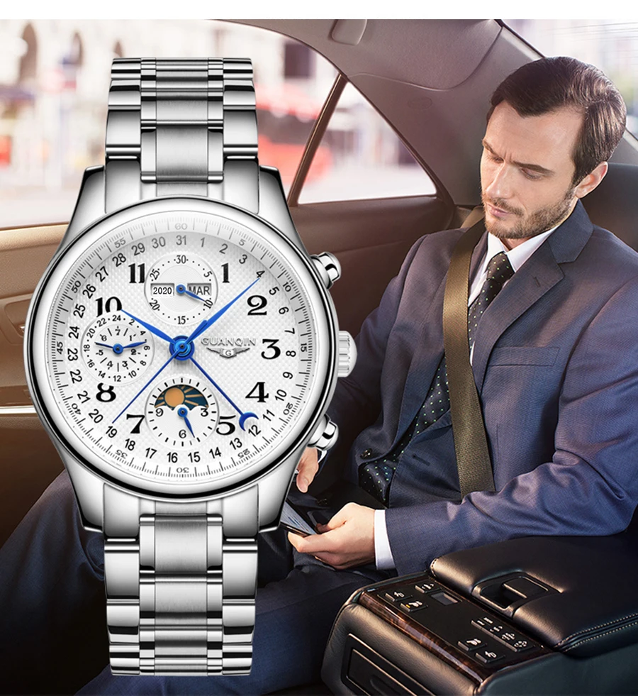 Custom watch logo watches automatic luxury waterproof men mechanical wristwatches