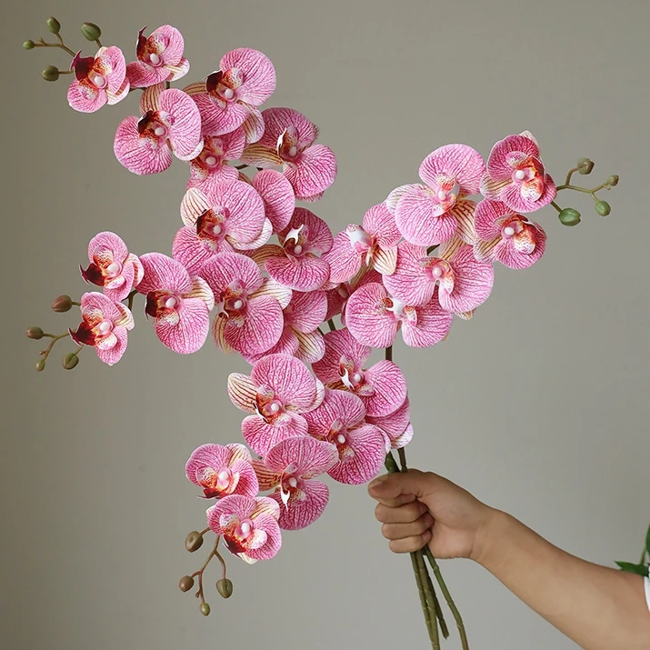 Orchid Latex Wholesale 7 Heads Artificial Orchid Flower Phalaenopsis Real Touch Orchids For Wedding
