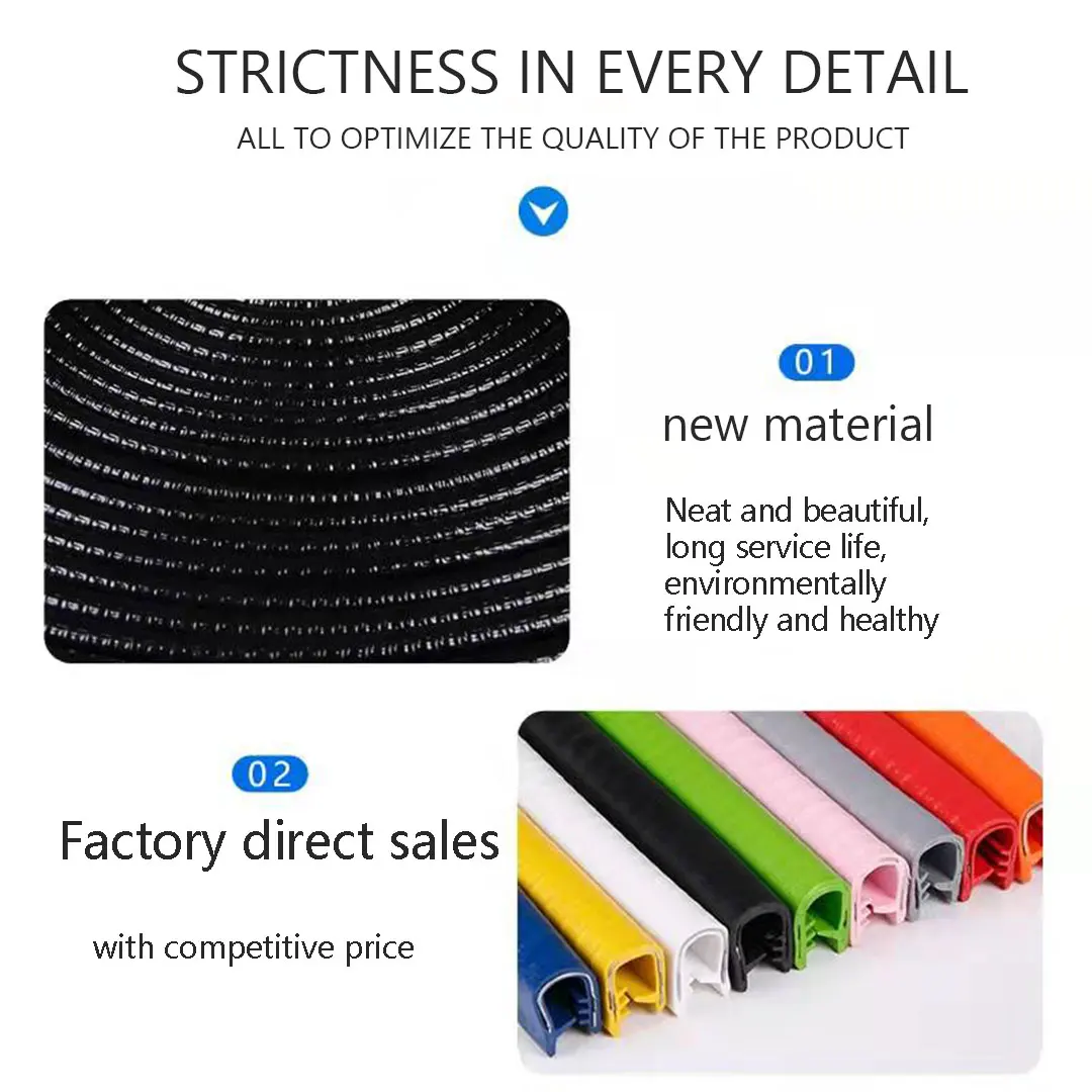 Automotive car door frame rubber seal trim strips anti-collision car door corner pvc u shape seal strip