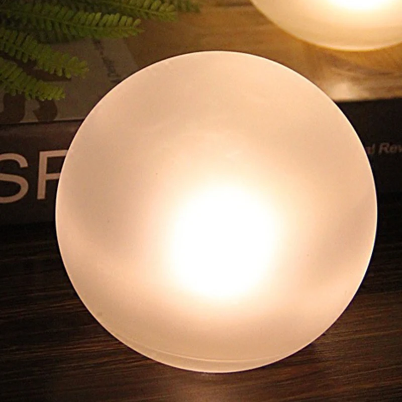 Fashionable European simple white frost glass ball electronic wax candle holder romantic candle wedding decoration