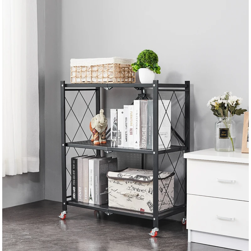 
Display shelves/4 layer metal mobile folding storage shelf /kitchen organizer rack 
