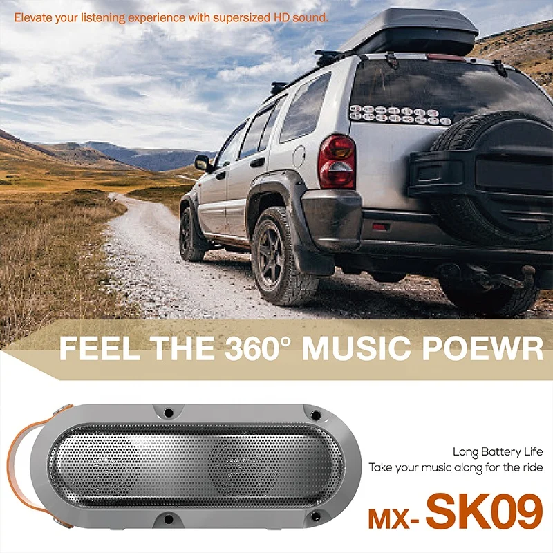 MOXOM SK09 Mini wireless sound box 10W portable bass speaker Travel Home Stereo Speaker with Voice Control