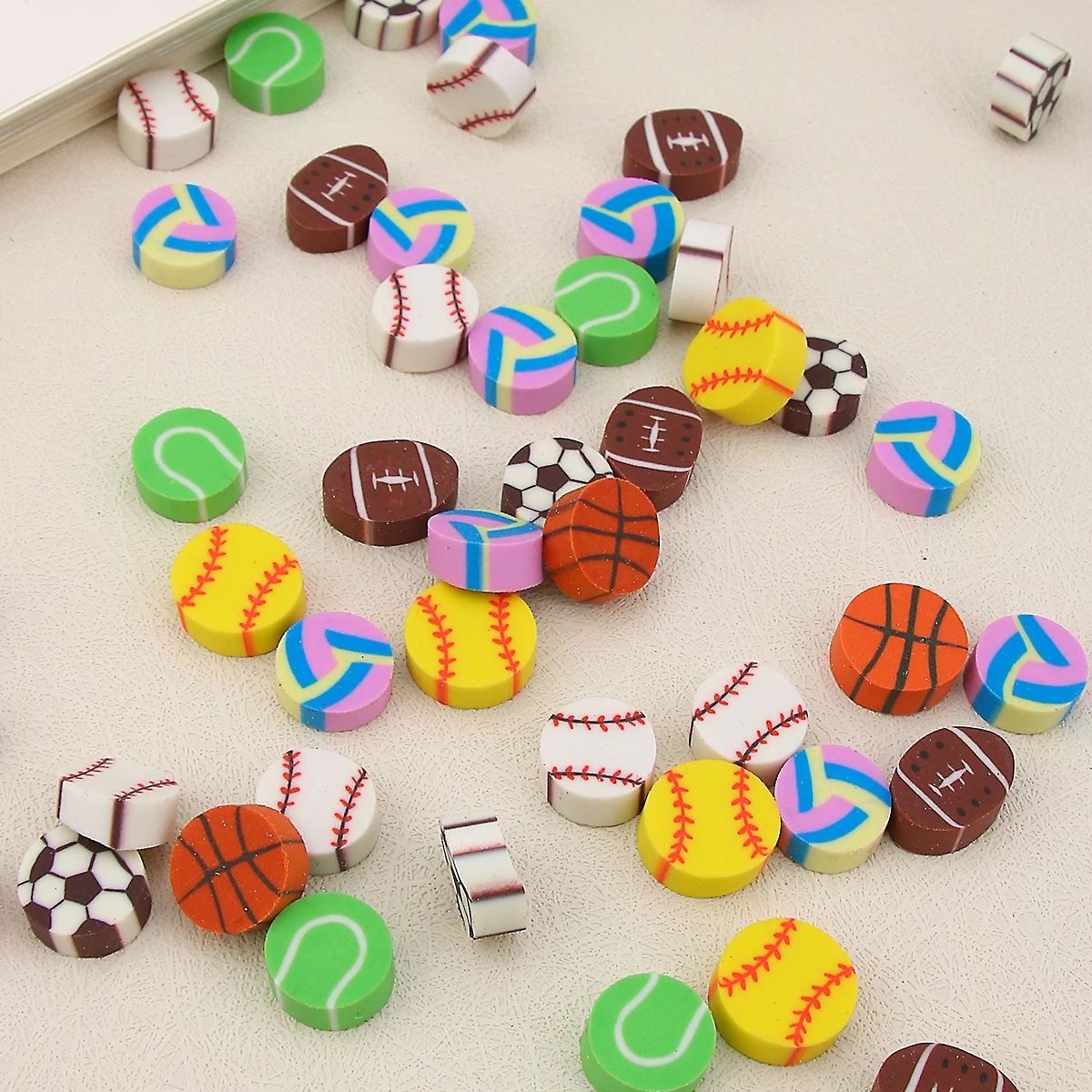 Custom Packaging Hot New Cute Mini Ball Shape Color Soft Interesting Eraser Manufacturer Rubber Pencil Eraser for Kids Gift