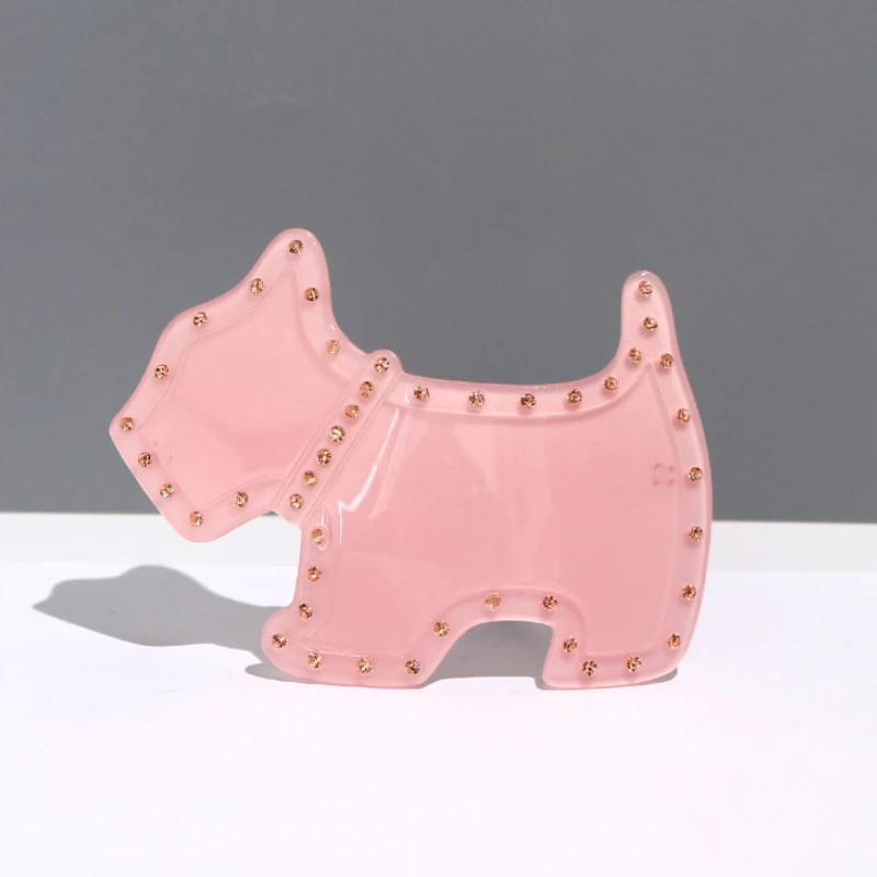 luxury high end cute animal dog shape cellulose acetate barrettes hair accessories jewelry for women barrette hair clips custom
