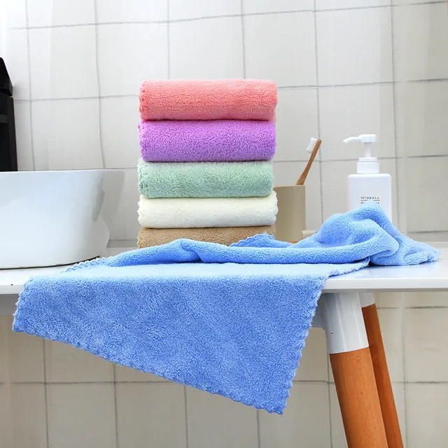 Korea Home Design Green Color Coral Fleece Towel