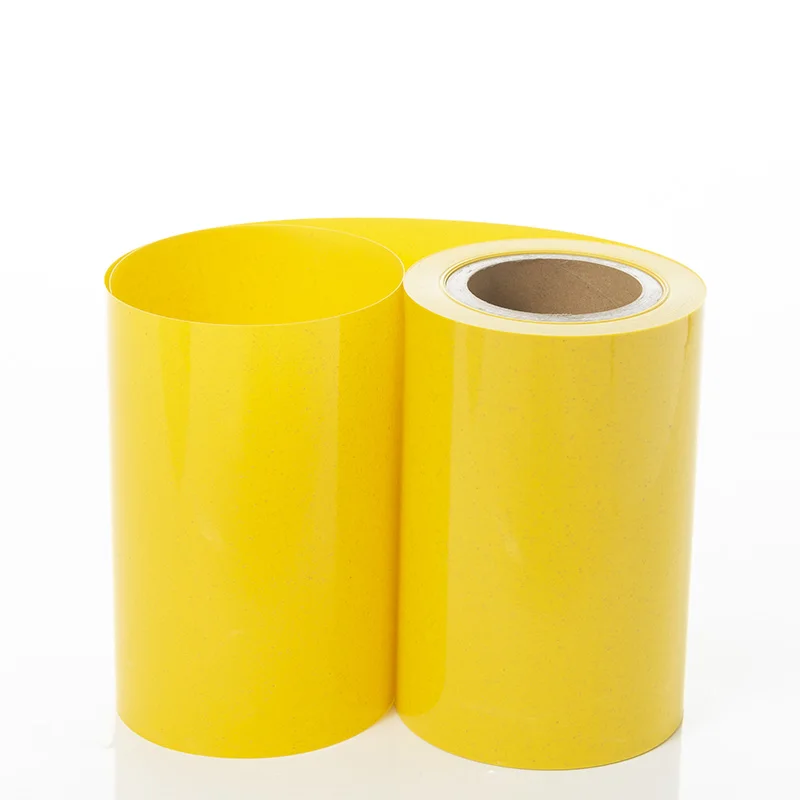 GRS recycled polypropylene pp film roll 300micron yellow pp roll without glue for insect sticky trap use