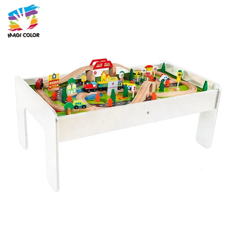 
Ready To Ship preschool wooden toy train table set for children W04C009 