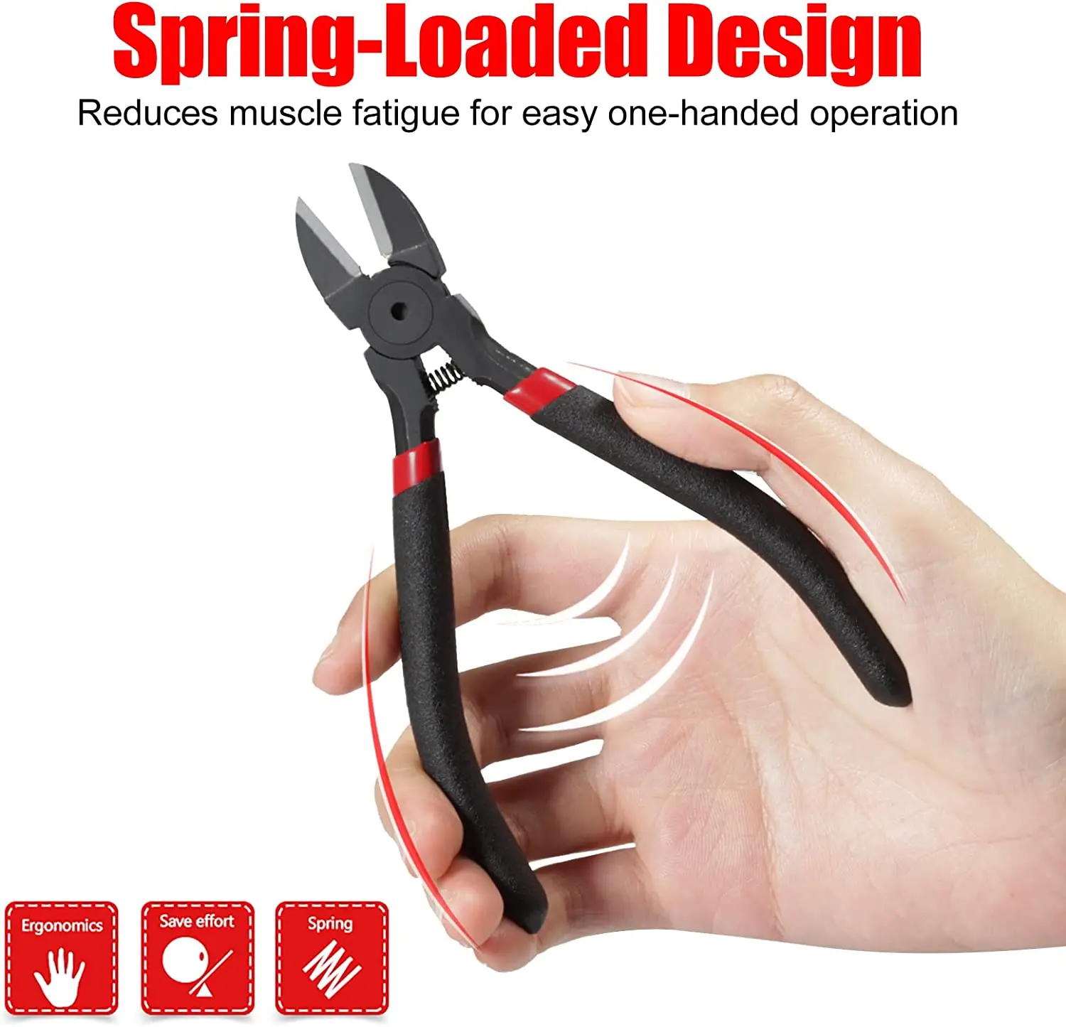 Электрические плоскогубцы для резки проводов, кусачки для проводов, боковые плоскогубцы, инструмент для резки, кусачки для резки проводов с внутренней пружиной, маленькие плоскогубцы для резки проводов