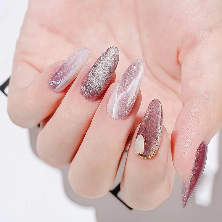 2020 Quengel New Style 5D Cat Eyes Magnetic Rose Gold UV Gel Polish Nail Gel Art Cat Eye Gel