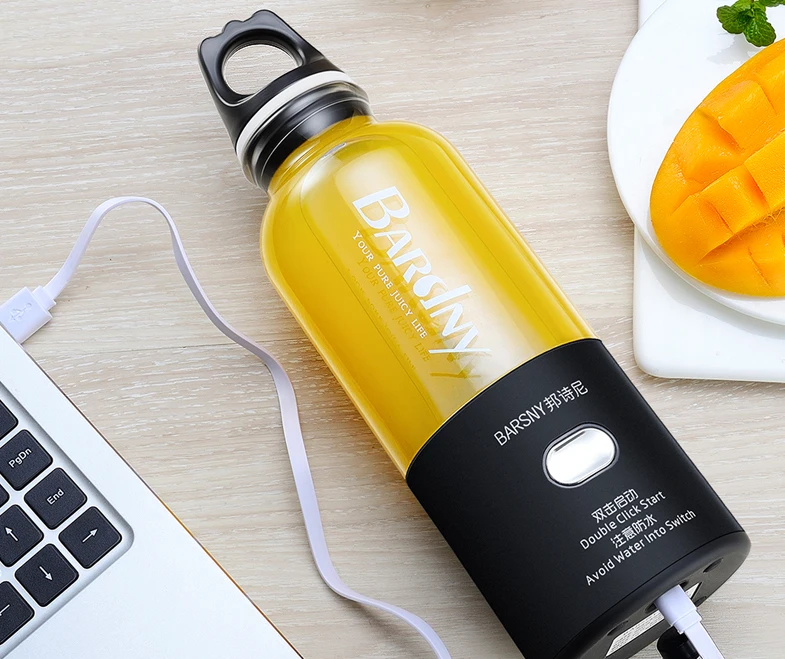 
New portable 6 blades 500ml plastic usb blender bottle joyshaker electric mini bingo juicer cup, fruit mixer,blender cup 