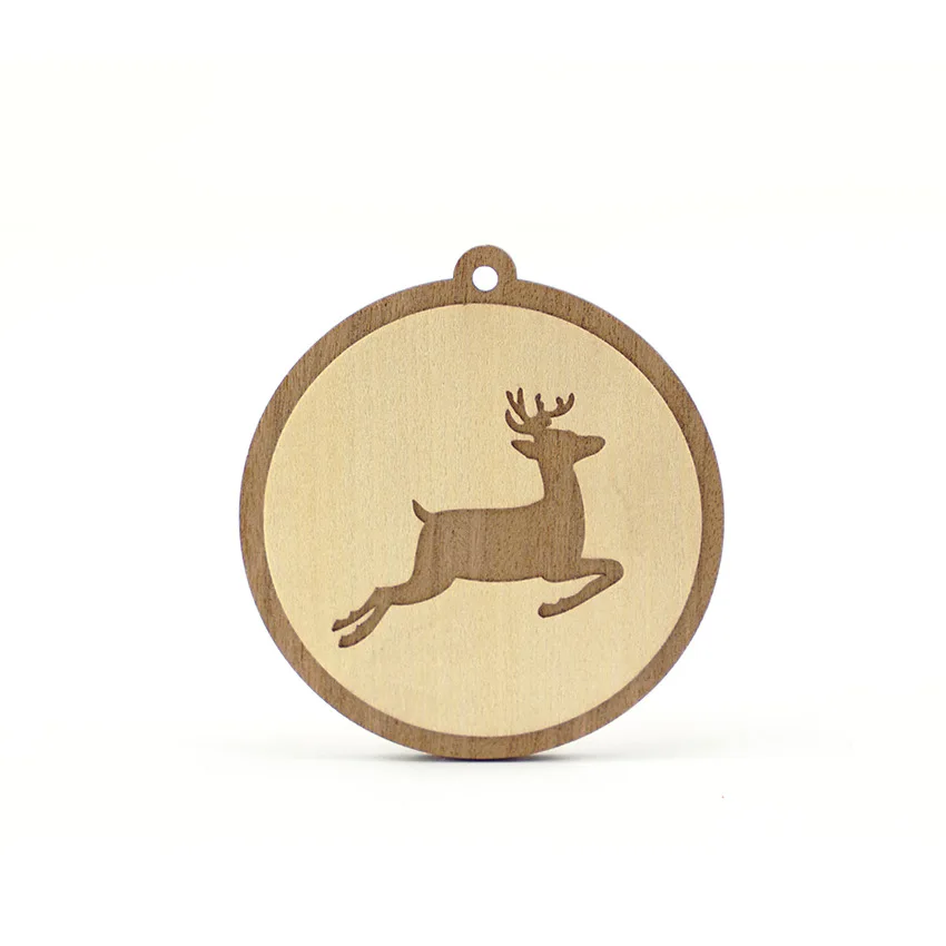 Hot Sale Factory Customize Laser Cut Engraved Animal Wooden Charms Gift Accessories