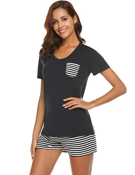 
Breastfeeding Pyjamas Mommy Striped Hospital Loungewear Nursing Maternity Pajamas Plus Size Short Top and Panties 2 Piece Set 