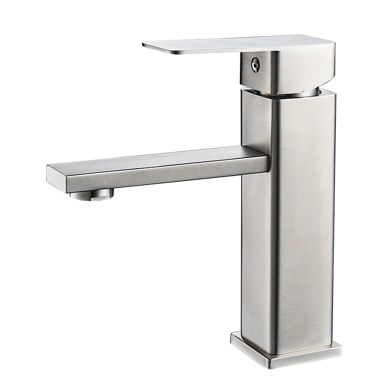 ROVATE Modern Bathroom Basin Taps Hot And Cold For Stainless Steel 304 brushed washroom Basin Faucets lead free