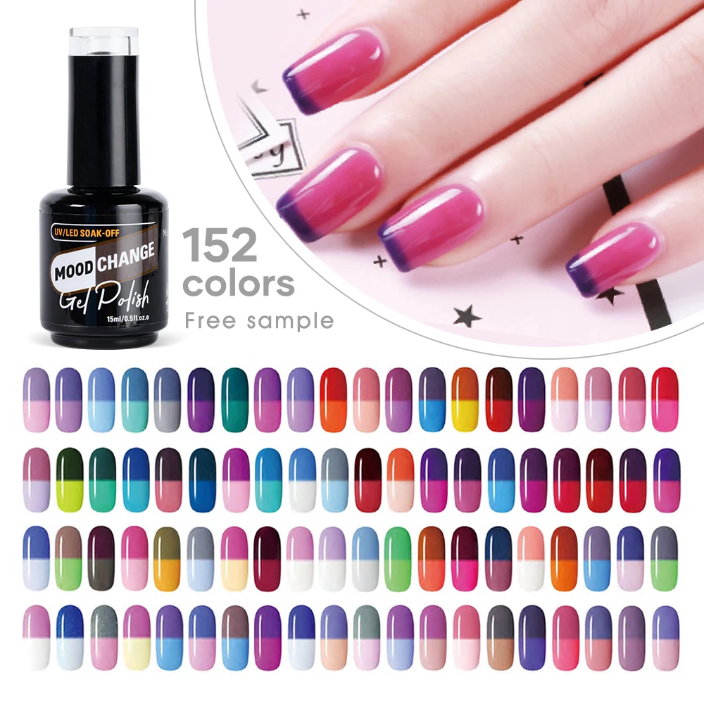Thermal Gel Wholesale Nail Supplies High Pigment 15 ml Mood Change Organic Vegan Custom Private Label UV Nail Gel Polish