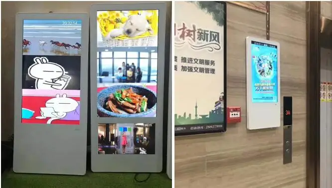 15.6 inch elevator super slim LCD advertisement poster player monitor with wall mounted with wireless 4G WIFI network function