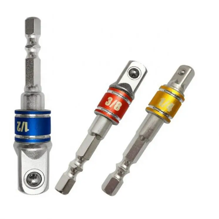 Hot Sell Socket Adapter Drill Extension Bit Set Cr-V Hex Shank 1/4. 3/8, 1/2 Inch Drive