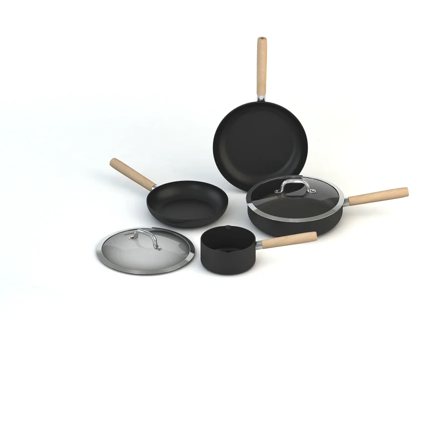 6 pcs Hight quality kitchenware nonstick aluminium cooking pan set pots cookware set