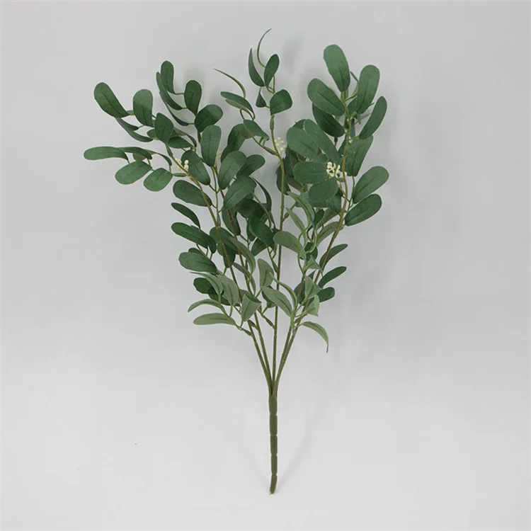 Wholesale RG-648 Artificial Jujube leaves Apple Leaf Eucalyptus Silk Greenery Bunch Leaf For Wedding Indoor Decor
